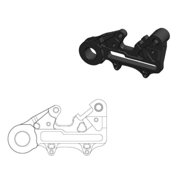 Motomaster Rear adapter Ø220mm, 22mm axle: KTM, Husqvarna 2023->