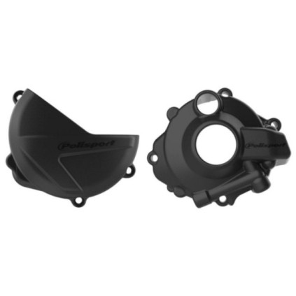 Polisport Kit Clutch+Ignition cover protector CRF250R (18->) Black (18)