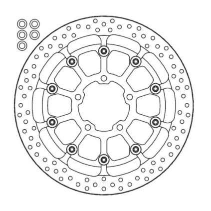 Moto-Master Prof. Halo Brakedisc front Kawasaki: ZX10R 2016--> (T-floater 329x5.