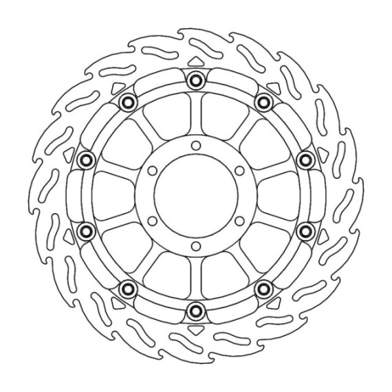 Moto-Master Racing Flame Brakedisc front right BMW: S1000RR K67 2019--> HP/Carbo