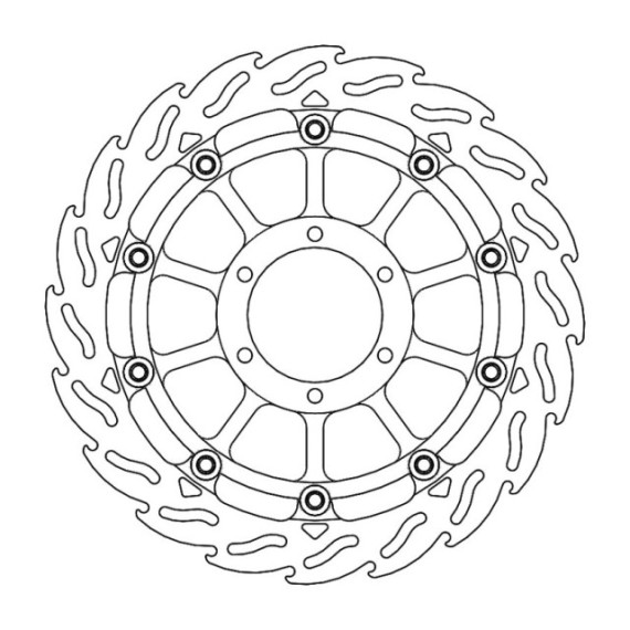 Moto-Master Racing Flame Brakedisc front left BMW: S1000RR K67 2019--> HP/Carbon