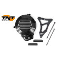 TNT Flywheel & Sprocket cover, Black/Carbon-style, Derbi Senda 