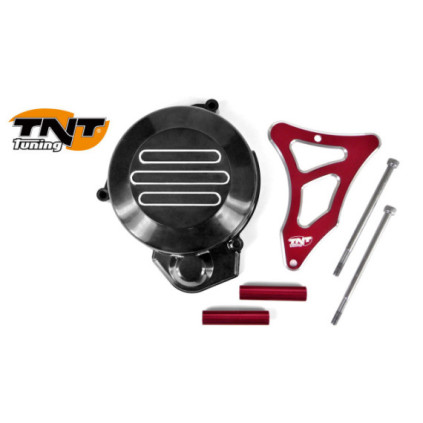 TNT Flywheel & Sprocket cover, Black/Red, Derbi Senda 