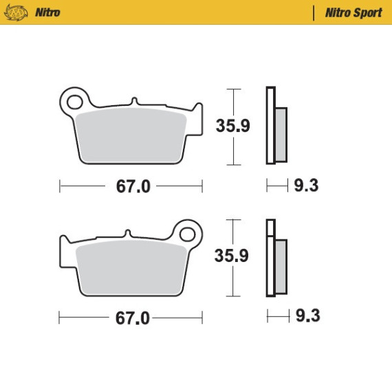 Moto-Master Nitro Racing Brakepads Yamaha YZ/WR '03, Kawa KXF250/450 >'04