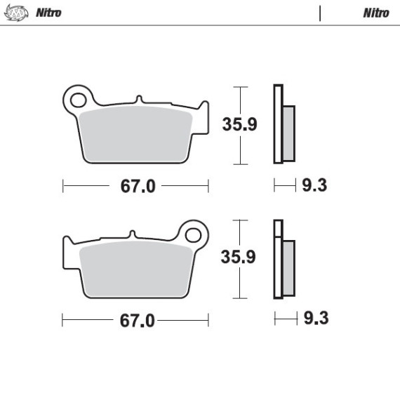 Moto-Master Brakepads Yamaha rear: YZ(F)125/250/450 2003>, Kawasaki rear: KXF25