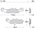 Moto-Master Brakepads Kawasaki front: KX80/85/100 >1997, Suzuki front: RM85 >20