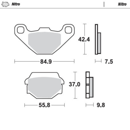 Moto-Master Brakepads Kawasaki: rear KLR650 1989-2003, Husaberg all models 