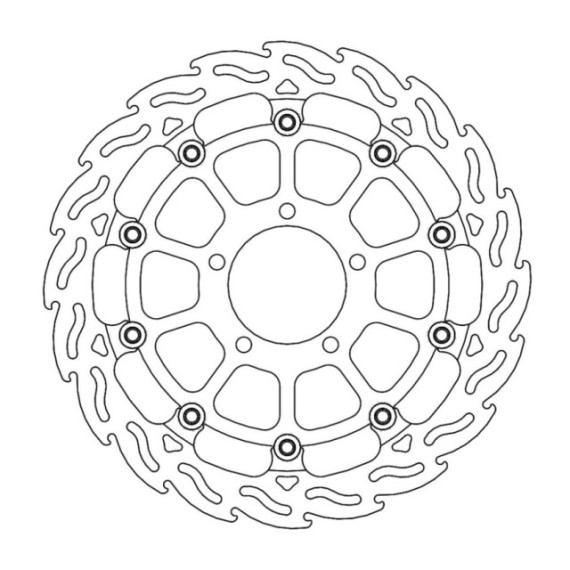 Moto-Master Racing Flame Brakedisc front right Kawasaki: ZX10 2016-->