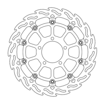 Moto-Master Racing Flame Brakedisc front right Kawasaki: ZX10 2016-->