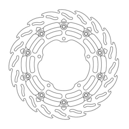 Moto-Master Racing Flame Brakedisc front right Yamaha: YZF R1 2015->