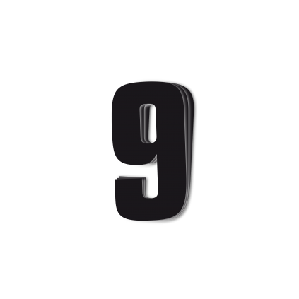 Blackbird Race Numbers Black - pack of 3 cm.16x7,5cm #9