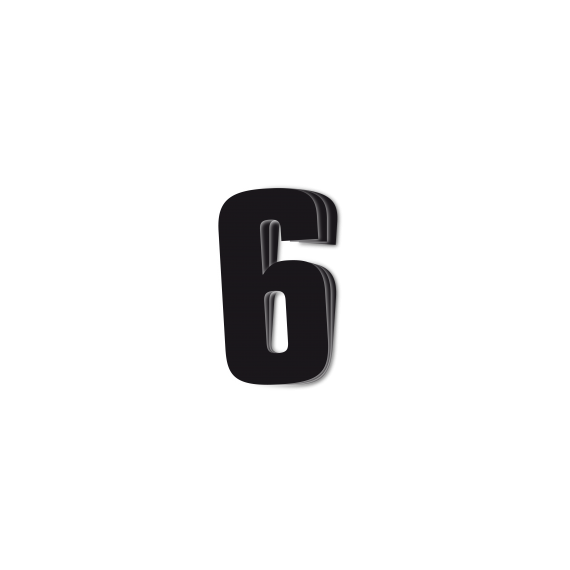 Blackbird Race Numbers Black - pack of 3 cm.16x7,5cm #6