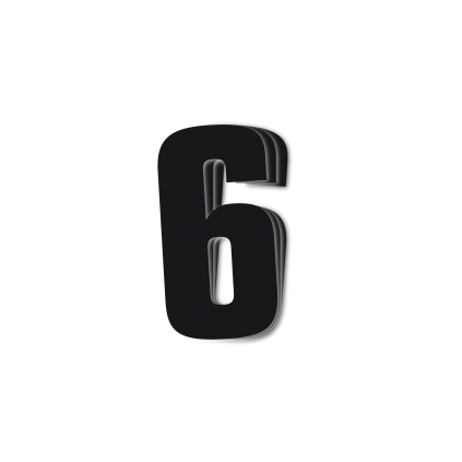 Blackbird Race Numbers Black - pack of 3 cm.16x7,5cm #6