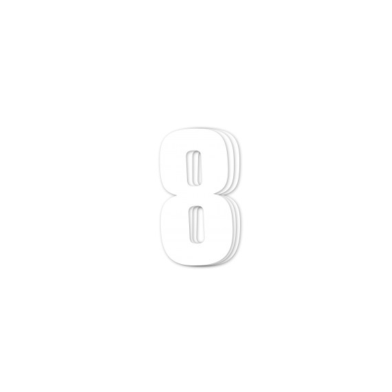 Blackbird Race Numbers White - pack of 3 cm.16x7,5cm #8