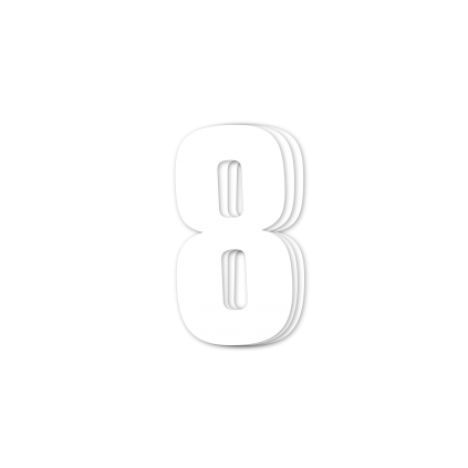 Blackbird Race Numbers White - pack of 3 cm.16x7,5cm #8