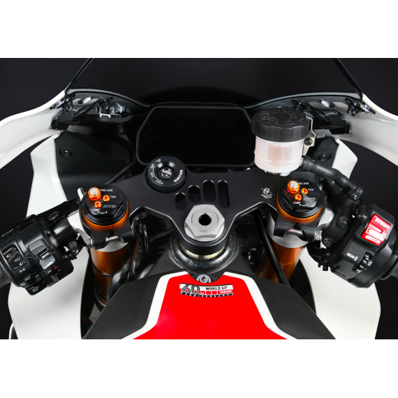 Aluminum top triple clamp Yamaha YZF R1-R1M “Street” 15-23 - BLACK