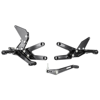 Aluminum rearsets Triumph Daytona 675 without Quickshifter 13-17