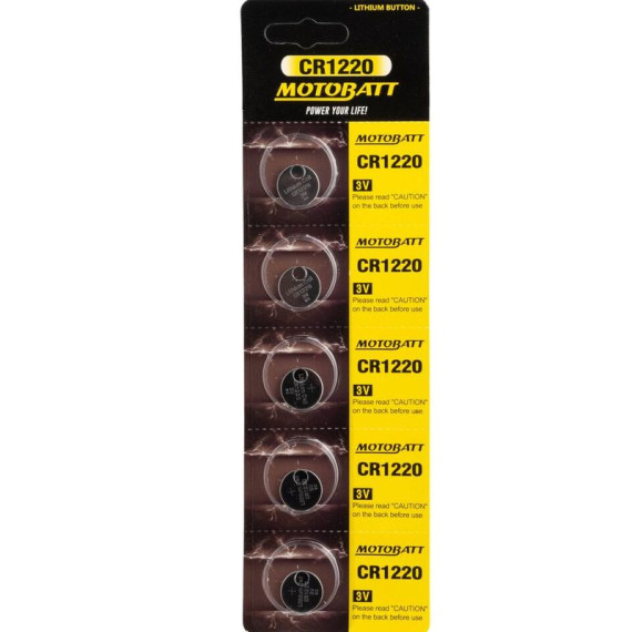 Motobatt CR1220 3.0V Lithium battery (5pcs)