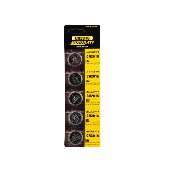 Motobatt CR2016 3.0V Lithium battery (5pcs)