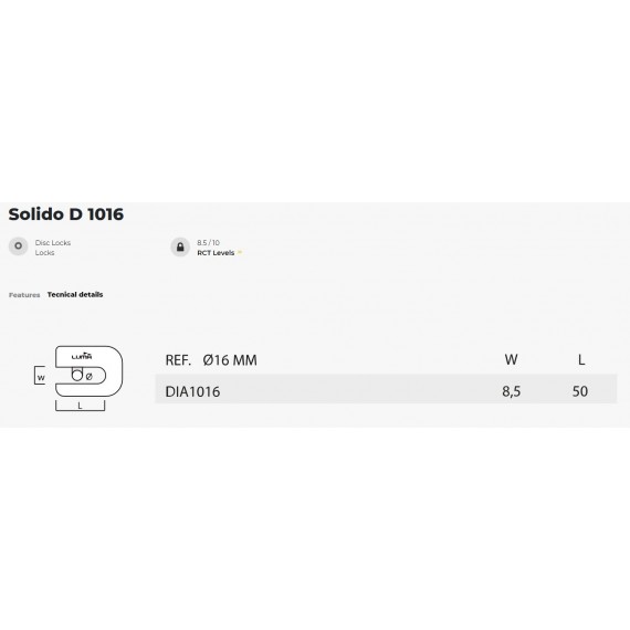 LUMA SOLIDO 1016 DISC LOCK