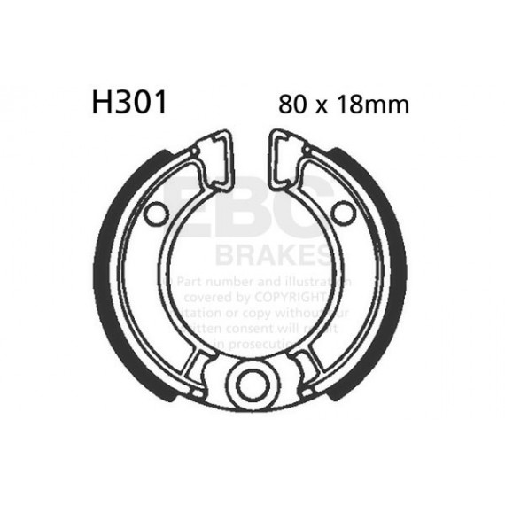 EBC GROOVED BRAKE SHOE SET (5) 5