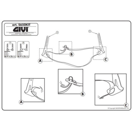 Givi kit with long brackets for S650 Childs seat