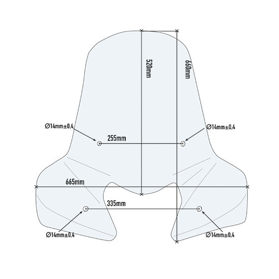 Givi Specific screen, transparent with serigraphy 52 x 66,5 cm (H x W)