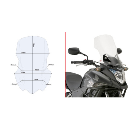 Givi Specific screen, transparent 49 x 35 cm