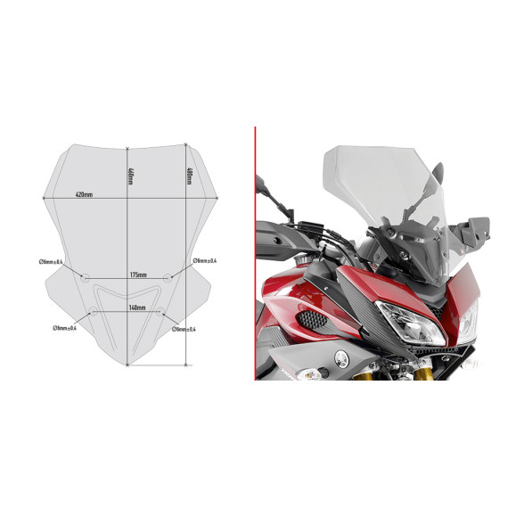 Givi Specific screen, transparent 48 x 42 cm (h x w) MT-09 Tracer (15)