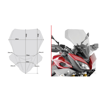 Givi Specific screen, transparent 48 x 42 cm (h x w) MT-09 Tracer (15)