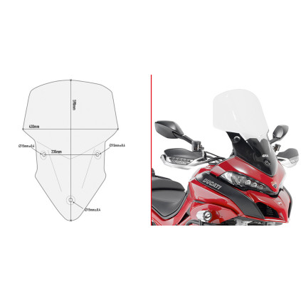 Givi Specific screen, transparent 59 x 43 cm (h x w) Multistrada 1200 (15)